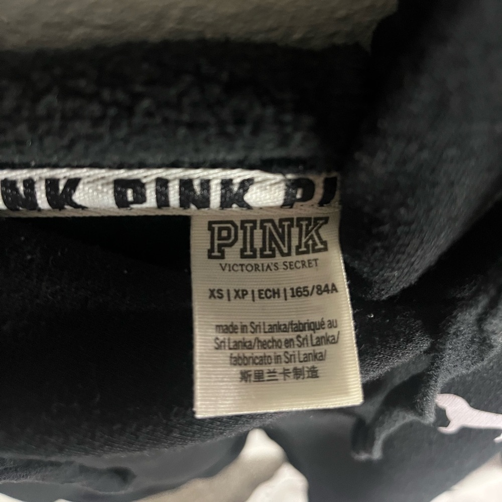 PINK Victoria’s Secret 🐶 Colorblock Hoodie 🖤 Gray White Pullover – XS - Picture 5 of 5